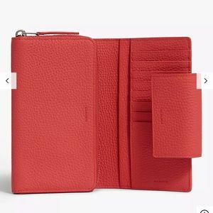 Allsaints leather Captain Wallet coral pink new